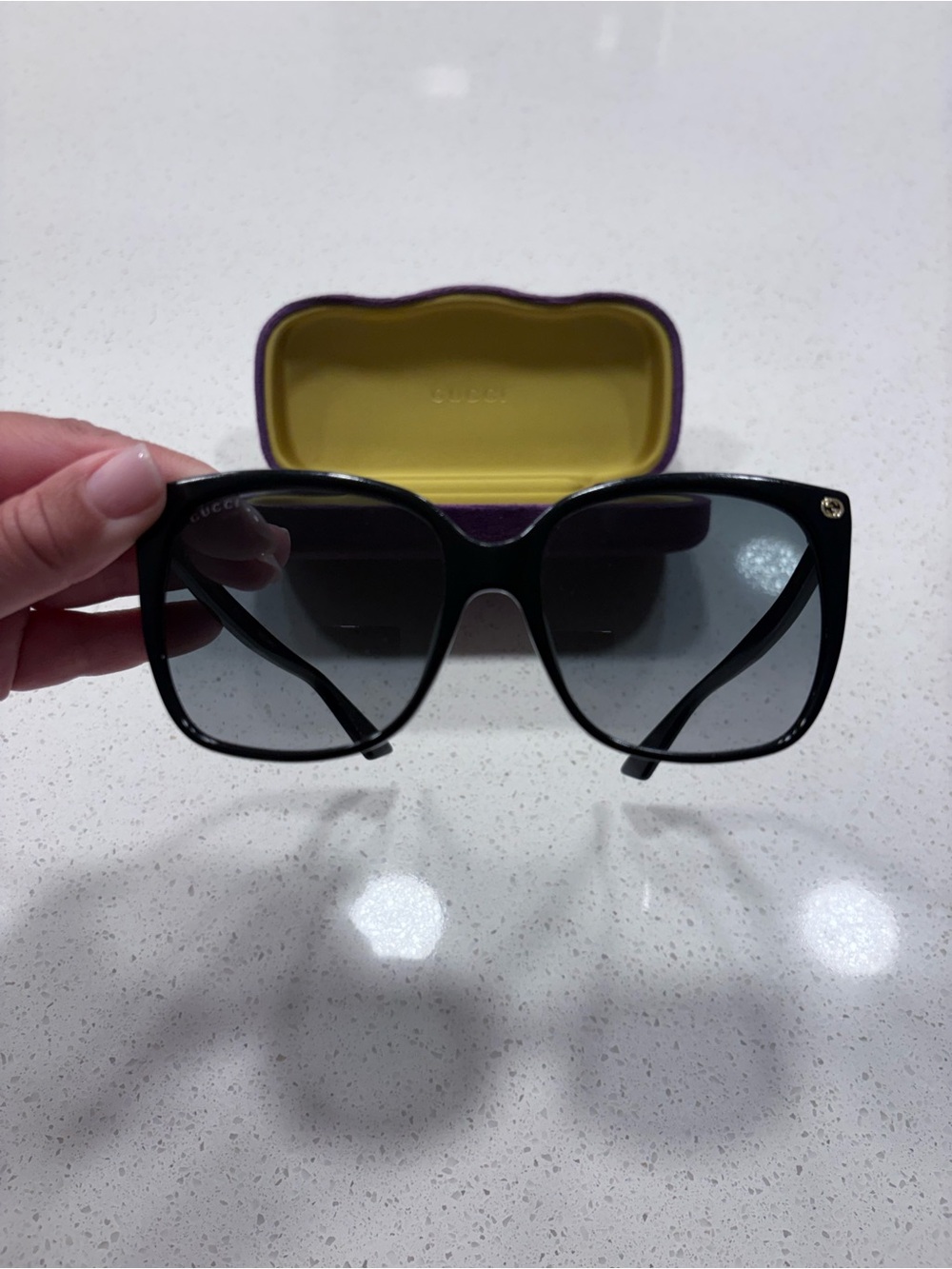 Gucci Black Gradient Square Women’s Sunglasses - Picture 3 of 7